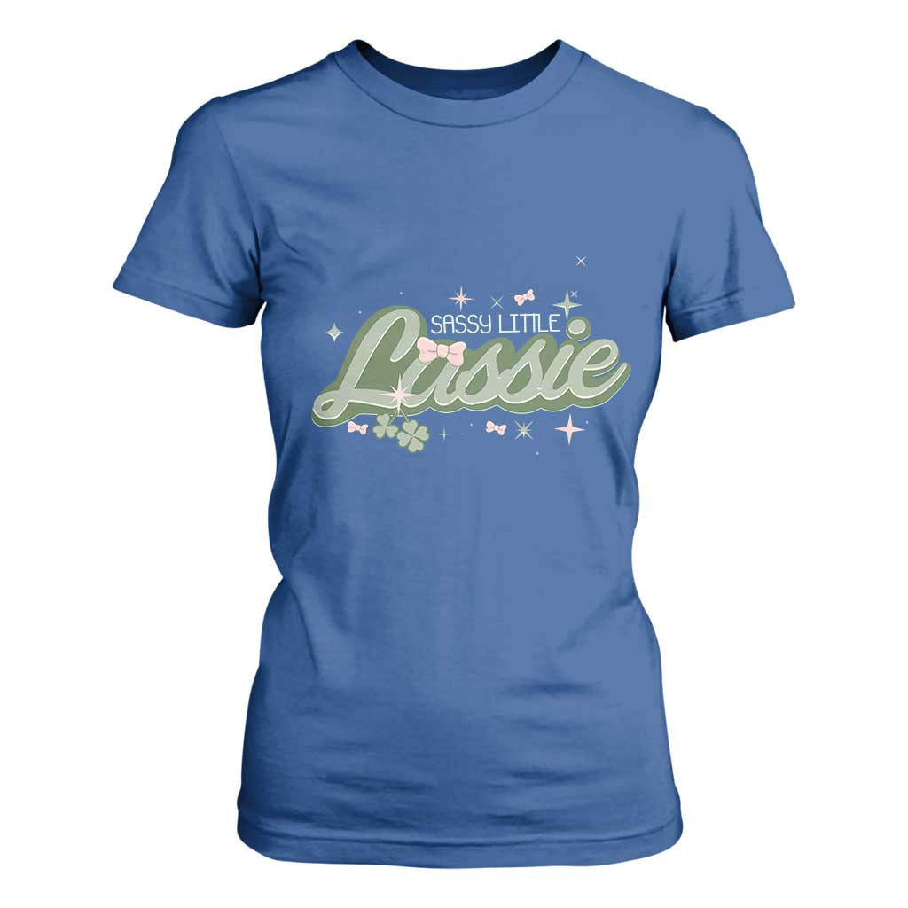 Cute St Patricks Day T Shirt For Women Sassy Little Lassie for Girl Kids TS02 Royal Blue Print Your Wear