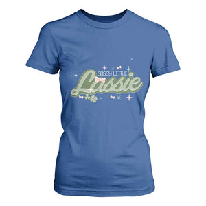 Cute St Patricks Day T Shirt For Women Sassy Little Lassie for Girl Kids TS02 Royal Blue Print Your Wear