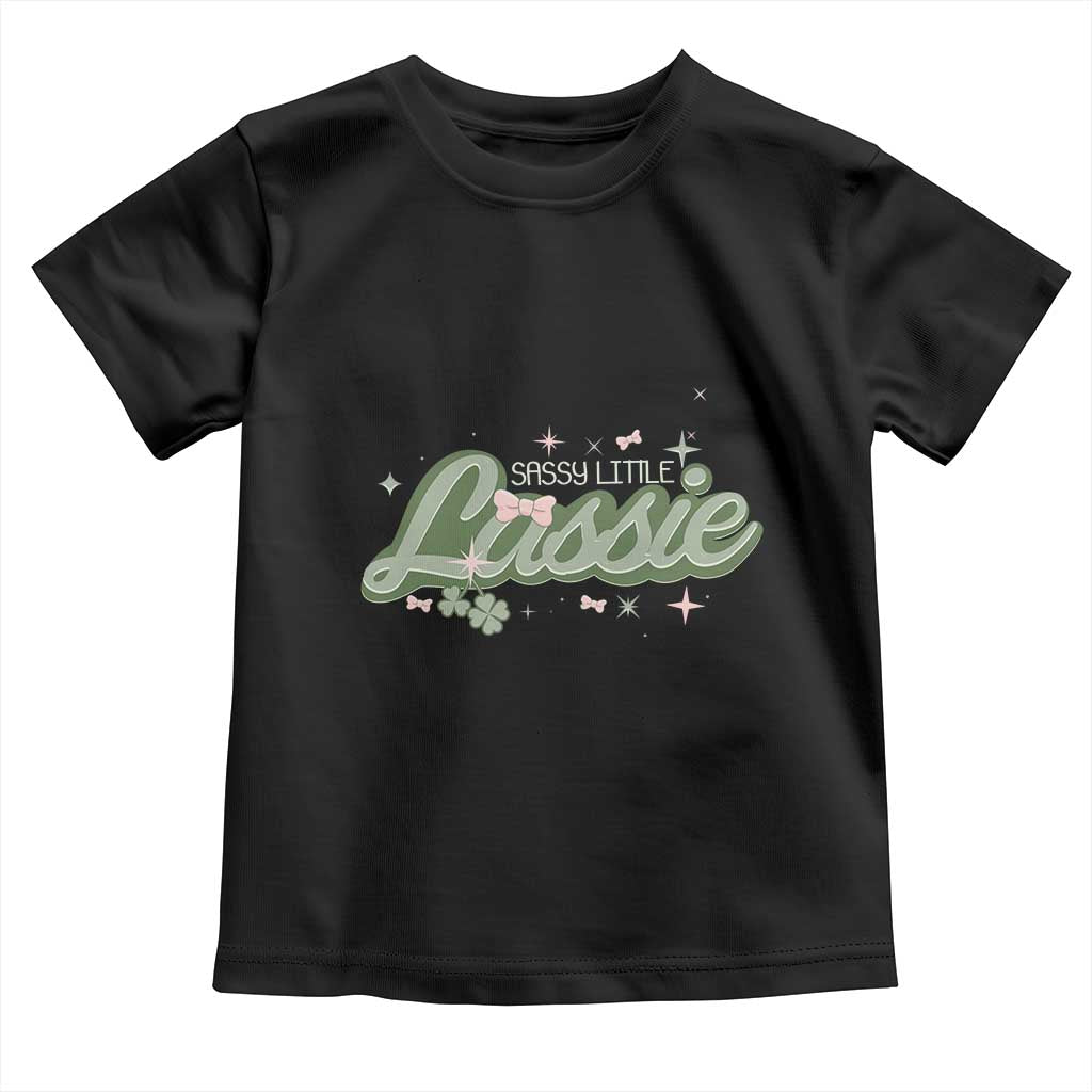 Cute St Patricks Day Toddler T Shirt Sassy Little Lassie for Girl Kids TS02 Black Print Your Wear