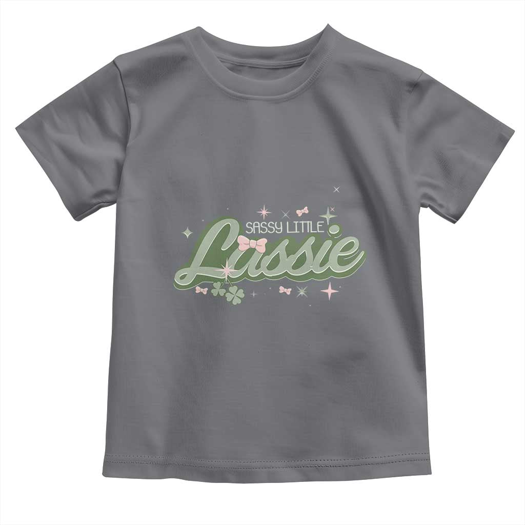 Cute St Patricks Day Toddler T Shirt Sassy Little Lassie for Girl Kids TS02 Charcoal Print Your Wear