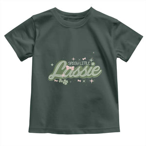 Cute St Patricks Day Toddler T Shirt Sassy Little Lassie for Girl Kids TS02 Dark Forest Green Print Your Wear