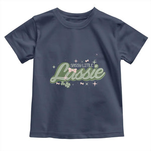 Cute St Patricks Day Toddler T Shirt Sassy Little Lassie for Girl Kids TS02 Navy Print Your Wear