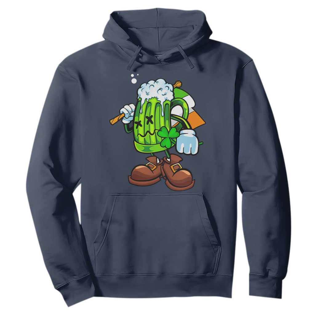 Funny St. Patricks Day Drinking Hoodie Irish Beer Ireland Flag TS02 Navy Printyourwear