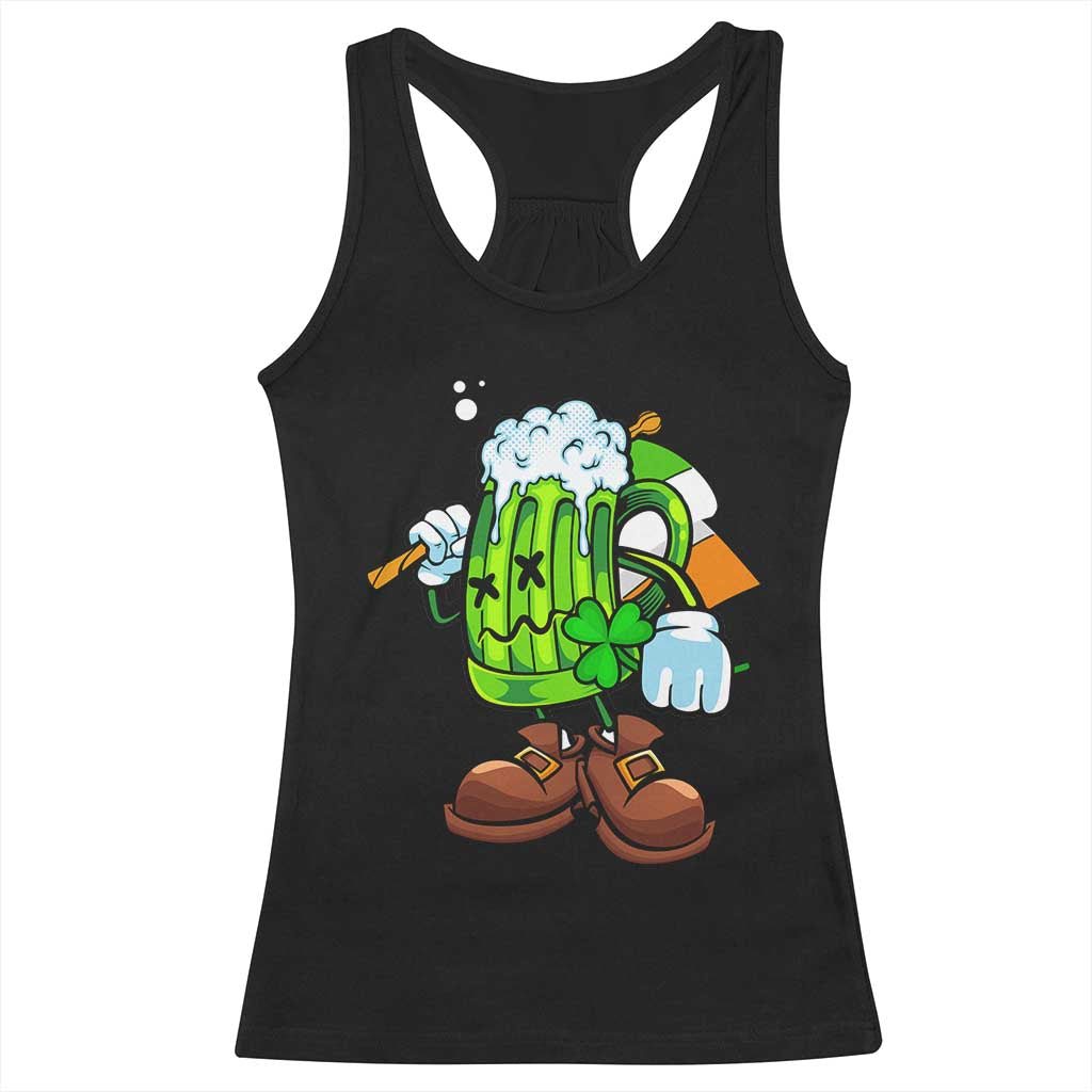 Funny St Patricks Day Drinking Racerback Tank Top Irish Beer Ireland Flag TS02 Black Print Your Wear