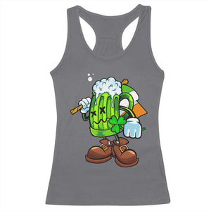 Funny St Patricks Day Drinking Racerback Tank Top Irish Beer Ireland Flag TS02 Charcoal Print Your Wear