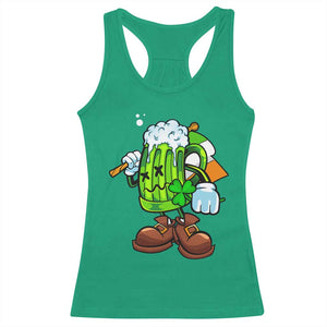 Funny St Patricks Day Drinking Racerback Tank Top Irish Beer Ireland Flag TS02 Irish Green Print Your Wear