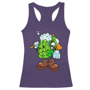 Funny St Patricks Day Drinking Racerback Tank Top Irish Beer Ireland Flag TS02 Purple Print Your Wear