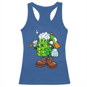 Funny St Patricks Day Drinking Racerback Tank Top Irish Beer Ireland Flag TS02 Royal Blue Print Your Wear