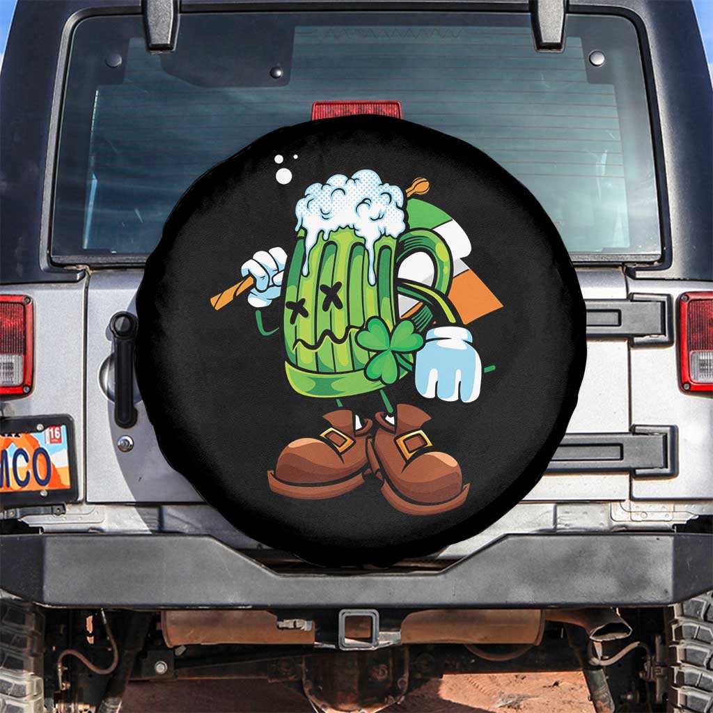 Funny St Patricks Day Drinking Spare Tire Cover Irish Beer Ireland Flag TS02 No hole Black Print Your Wear