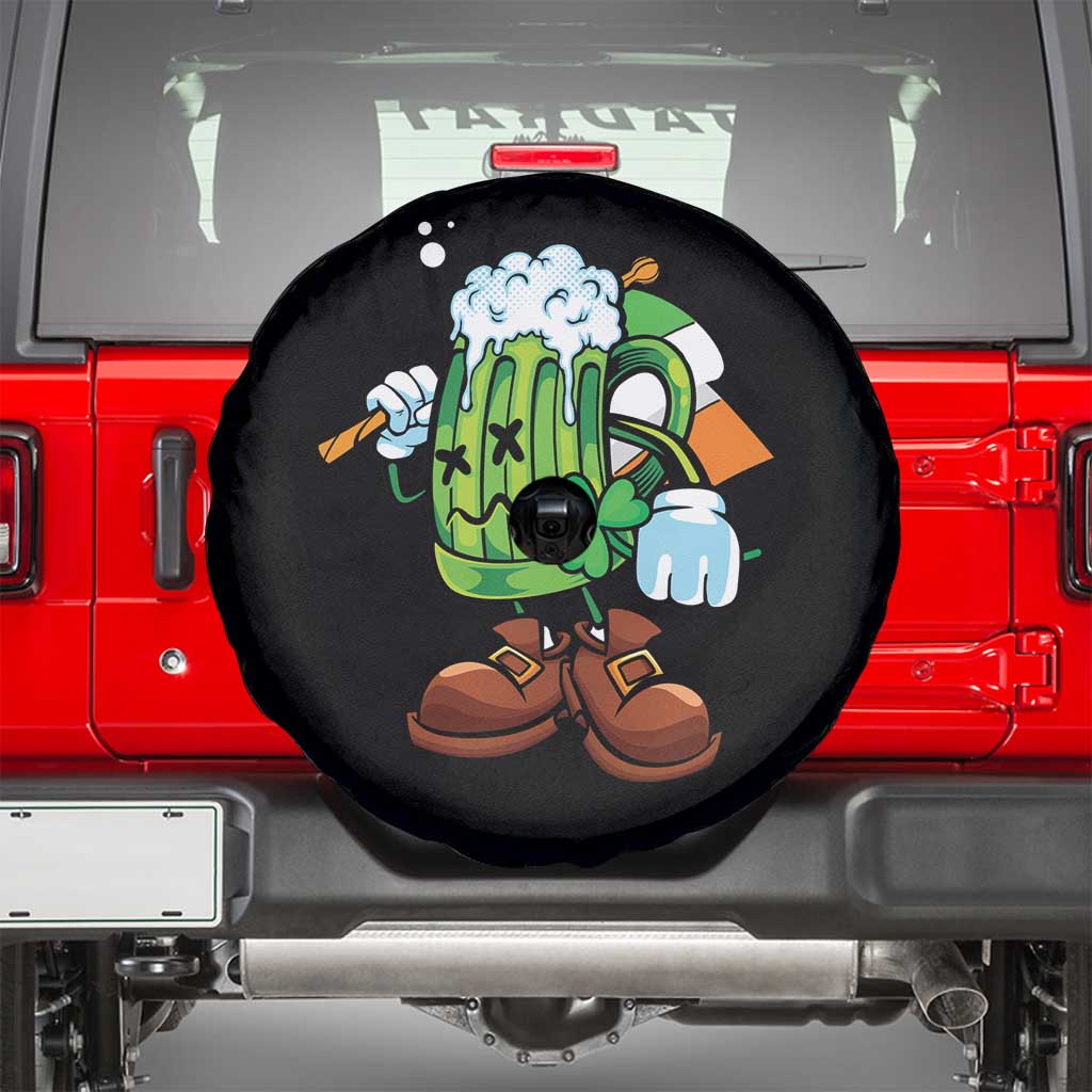 Funny St Patricks Day Drinking Spare Tire Cover Irish Beer Ireland Flag TS02 Black Print Your Wear