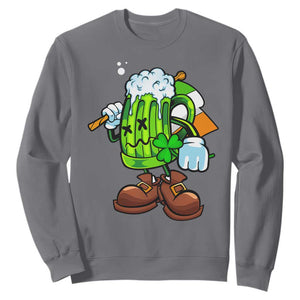 Funny St. Patricks Day Drinking Sweatshirt Irish Beer Ireland Flag TS02 Charcoal Printyourwear