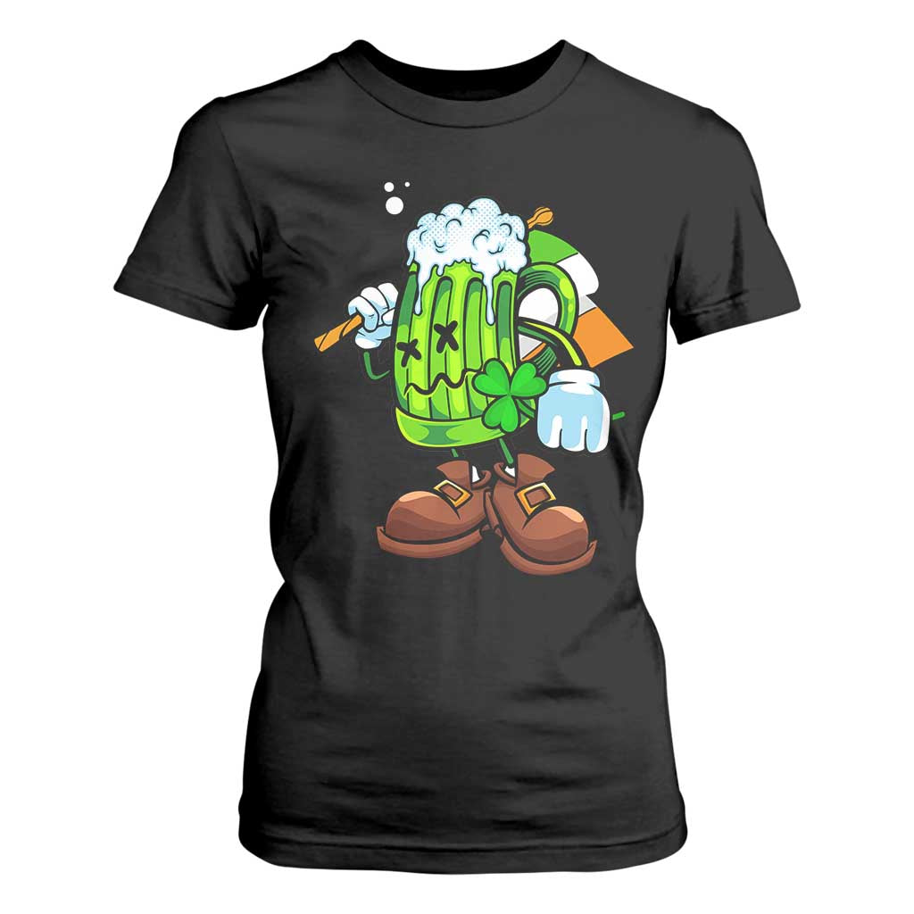 Funny St Patricks Day Drinking T Shirt For Women Irish Beer Ireland Flag TS02 Black Print Your Wear