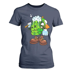 Funny St Patricks Day Drinking T Shirt For Women Irish Beer Ireland Flag TS02 Navy Print Your Wear