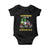 Funny St Patricks Day Gnome Baby Onesie Shenanigans With My Gnomies Motorbike Rider TS02 Black Print Your Wear