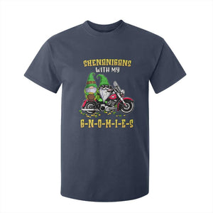 Funny St Patricks Day Gnome T Shirt For Kid Shenanigans With My Gnomies Motorbike Rider TS02 Navy Print Your Wear