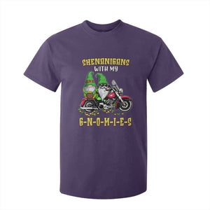 Funny St Patricks Day Gnome T Shirt For Kid Shenanigans With My Gnomies Motorbike Rider TS02 Purple Print Your Wear