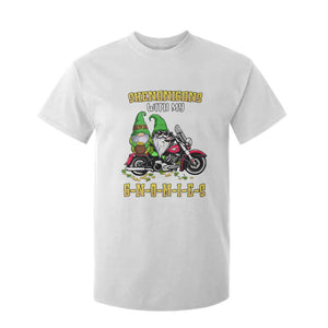 Funny St Patricks Day Gnome T Shirt For Kid Shenanigans With My Gnomies Motorbike Rider TS02 White Print Your Wear