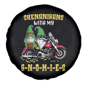 Funny St Patricks Day Gnome Spare Tire Cover Shenanigans With My Gnomies Motorbike Rider TS02 Print Your Wear