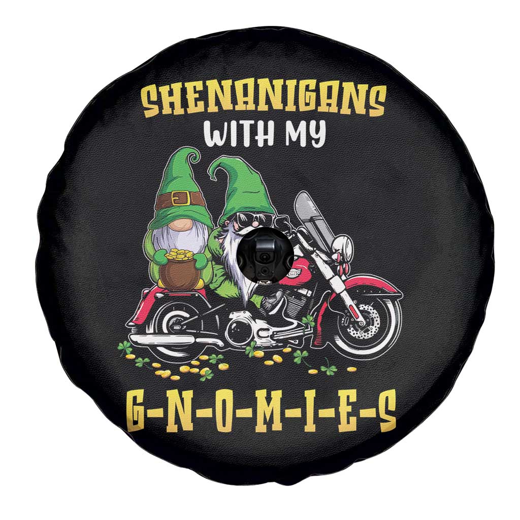 Funny St Patricks Day Gnome Spare Tire Cover Shenanigans With My Gnomies Motorbike Rider TS02 Print Your Wear