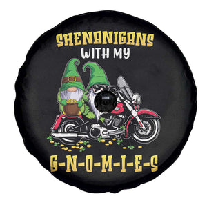 Funny St Patricks Day Gnome Spare Tire Cover Shenanigans With My Gnomies Motorbike Rider TS02 Print Your Wear