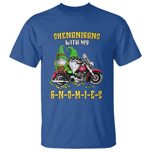 Funny St. Patricks Day Gnome T Shirt Shenanigans With My Gnomies Motorbike Rider TS02 Royal Blue Printyourwear