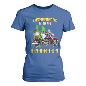 Funny St Patricks Day Gnome T Shirt For Women Shenanigans With My Gnomies Motorbike Rider TS02 Royal Blue Print Your Wear