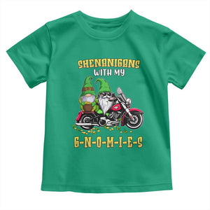Funny St Patricks Day Gnome Toddler T Shirt Shenanigans With My Gnomies Motorbike Rider TS02 Irish Green Print Your Wear