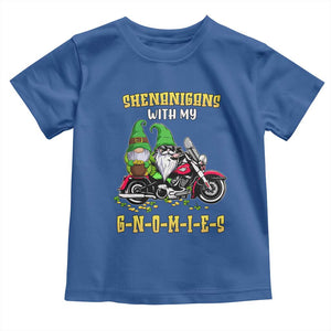 Funny St Patricks Day Gnome Toddler T Shirt Shenanigans With My Gnomies Motorbike Rider TS02 Royal Blue Print Your Wear