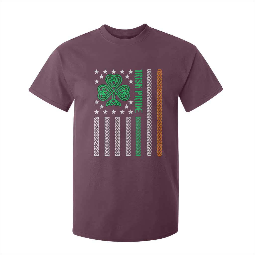 Irish Pride T Shirt For Kid Celtic Knot Ireland Flag Shamrock St. Patricks Day TS02 Maroon Print Your Wear