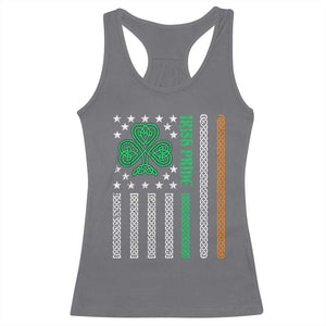 Irish Pride Racerback Tank Top Celtic Knot Ireland Flag Shamrock St. Patricks Day TS02 Charcoal Print Your Wear