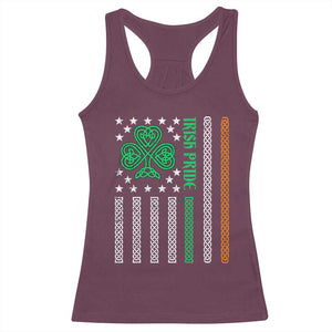 Irish Pride Racerback Tank Top Celtic Knot Ireland Flag Shamrock St. Patricks Day TS02 Maroon Print Your Wear