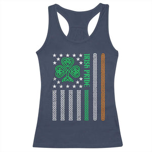 Irish Pride Racerback Tank Top Celtic Knot Ireland Flag Shamrock St. Patricks Day TS02 Navy Print Your Wear