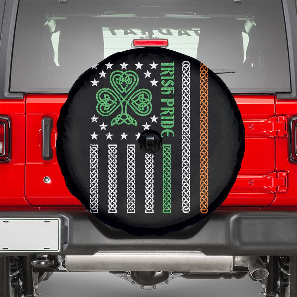 Irish Pride Spare Tire Cover Celtic Knot Ireland Flag Shamrock St. Patricks Day TS02 Black Print Your Wear