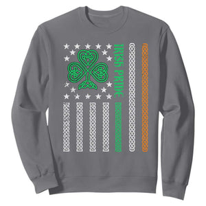 Irish Pride Sweatshirt Celtic Knot Ireland Flag Shamrock St. Patricks Day TS02 Charcoal Printyourwear