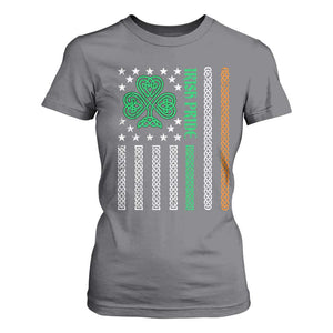 Irish Pride T Shirt For Women Celtic Knot Ireland Flag Shamrock St. Patricks Day TS02 Charcoal Print Your Wear