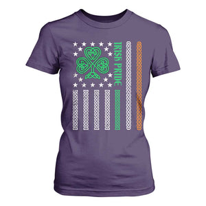 Irish Pride T Shirt For Women Celtic Knot Ireland Flag Shamrock St. Patricks Day TS02 Purple Print Your Wear