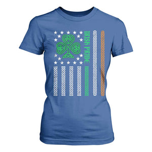 Irish Pride T Shirt For Women Celtic Knot Ireland Flag Shamrock St. Patricks Day TS02 Royal Blue Print Your Wear
