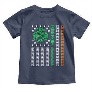 Irish Pride Toddler T Shirt Celtic Knot Ireland Flag Shamrock St. Patricks Day TS02 Navy Print Your Wear