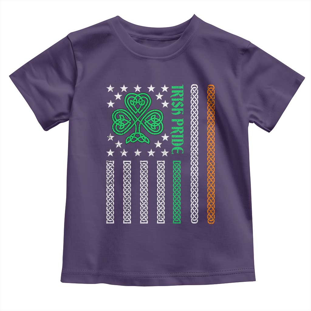Irish Pride Toddler T Shirt Celtic Knot Ireland Flag Shamrock St. Patricks Day TS02 Purple Print Your Wear