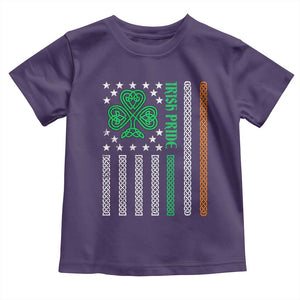 Irish Pride Toddler T Shirt Celtic Knot Ireland Flag Shamrock St. Patricks Day TS02 Purple Print Your Wear