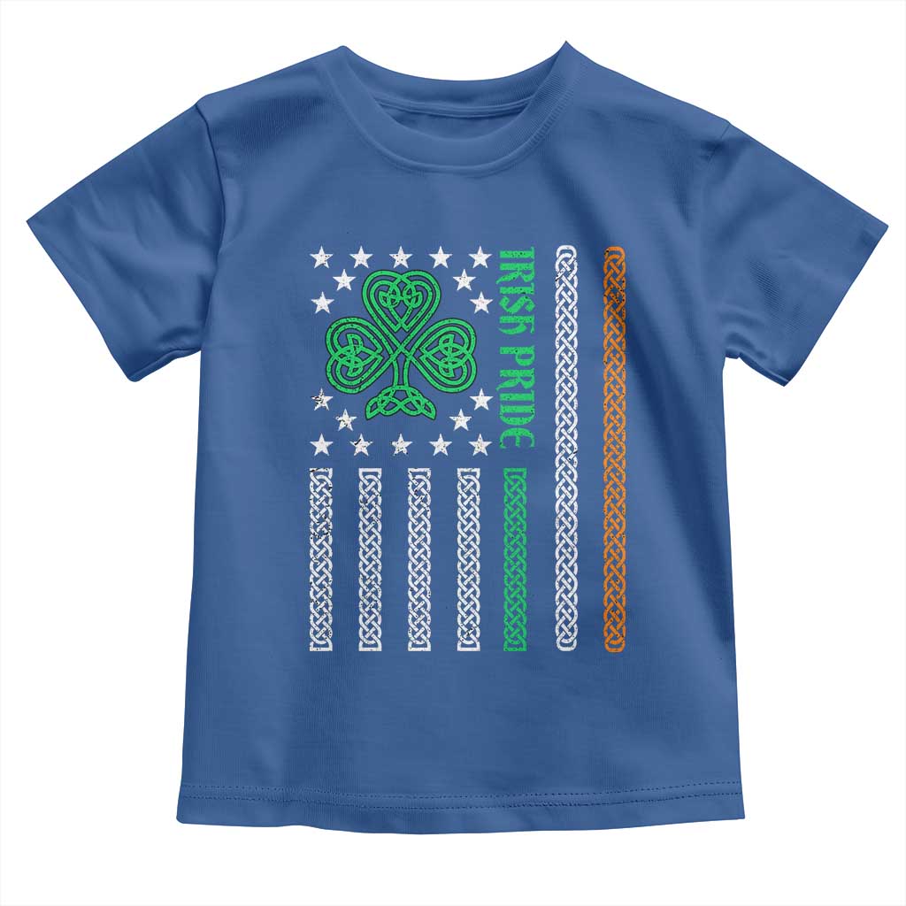 Irish Pride Toddler T Shirt Celtic Knot Ireland Flag Shamrock St. Patricks Day TS02 Royal Blue Print Your Wear