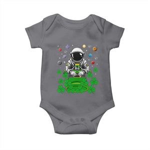 Funny St Patricks Day Astronaut Baby Onesie Outer Space Leprechaun TS02 Charcoal Print Your Wear