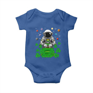 Funny St Patricks Day Astronaut Baby Onesie Outer Space Leprechaun TS02 Royal Blue Print Your Wear
