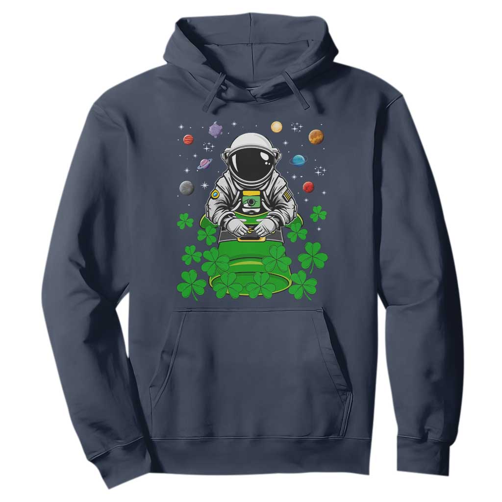 Funny St. Patricks Day Astronaut Hoodie Outer Space Leprechaun TS02 Navy Printyourwear