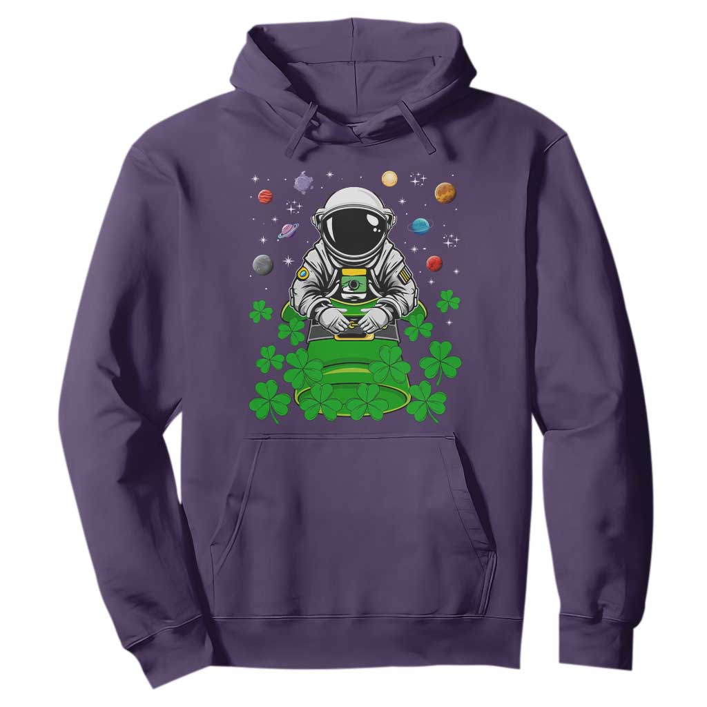 Funny St. Patricks Day Astronaut Hoodie Outer Space Leprechaun TS02 Purple Printyourwear