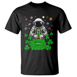 Funny St. Patricks Day Astronaut T Shirt Outer Space Leprechaun TS02 Black Printyourwear