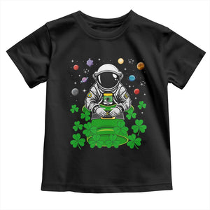 Funny St Patricks Day Astronaut Toddler T Shirt Outer Space Leprechaun TS02 Black Print Your Wear