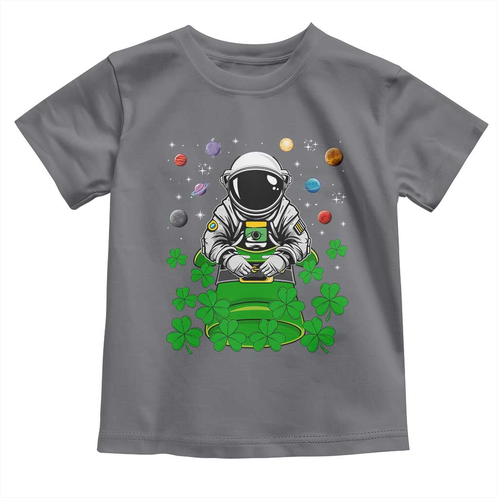 Funny St Patricks Day Astronaut Toddler T Shirt Outer Space Leprechaun TS02 Charcoal Print Your Wear