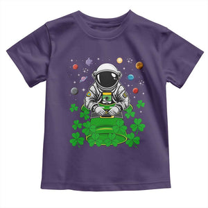 Funny St Patricks Day Astronaut Toddler T Shirt Outer Space Leprechaun TS02 Purple Print Your Wear