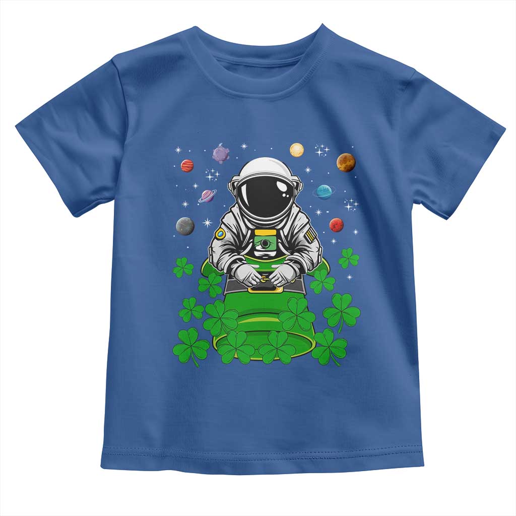 Funny St Patricks Day Astronaut Toddler T Shirt Outer Space Leprechaun TS02 Royal Blue Print Your Wear